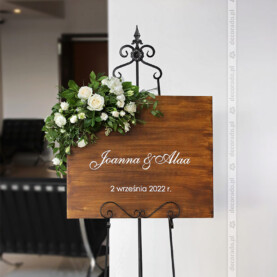 Tablica powitalna – przyjęcie weselne w Herbarium Hotel&Spa