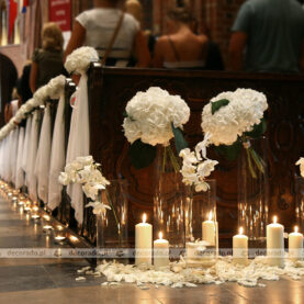 Eleganckie hortensje w blasku świec – Katedra Poznańska